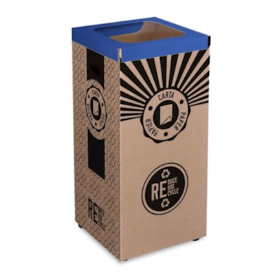 Immagine di Cestino in cartone 60 litri per carta blu