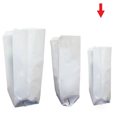Immagine di Sacchetto per alimenti in carta kraft cm 12+07x26 kg 4,18 colore bianco