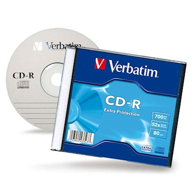Immagine di CD-R scrivibili VERBATIM slim case 700 mb 80 min 52x Extra Protection
