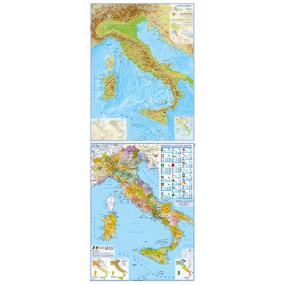 Immagine di Carta geografica Italia fisica e politica