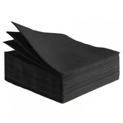 Immagine di Tovagliolo in carta a secco airlaid ROIAL UNITO colore nero cm 40x40 50 pezzi