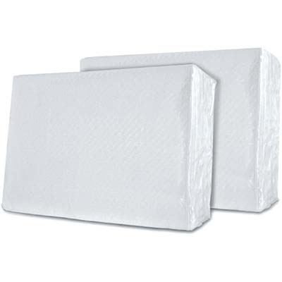 Immagine di Fogli asciugamano carta a secco goffrata ROIAL POMERCART cm 30X40 bianco