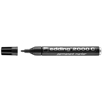 Immagine di Pennarello permanent EDDING E-2000C punta conica colore nero