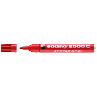 Immagine di Pennarello permanent EDDING E-2000C punta conica colore rosso