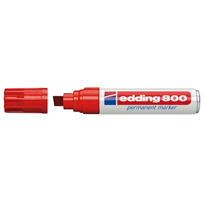 Immagine di Pennarello permanent EDDING E-800 punta a scalpello colore rosso