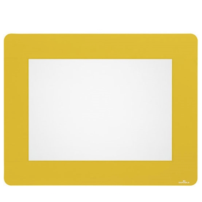 Immagine di Cornice adesiva per segnaletica orizzontale rimovibile per interno f.to A4 giallo