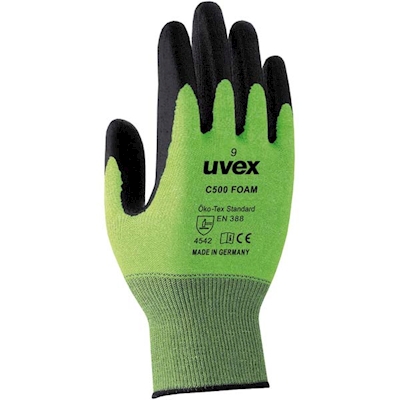 Immagine di Guanti UVEX C500 FOAM taglia 11 verde-nero - paio