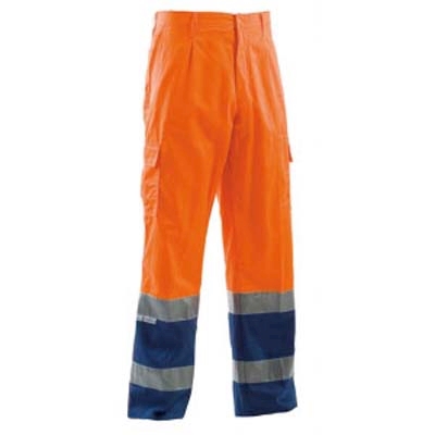 Immagine di Pantalone estivo alta visibilità P&P LOYAL colore arancio/blu taglia M