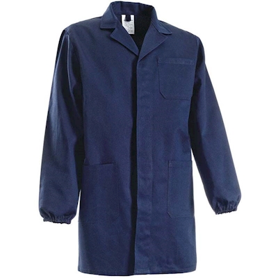 Immagine di Camice ELICA SAFETY KIPARIS in cotone con elastico ai polsi colore blu navy XL