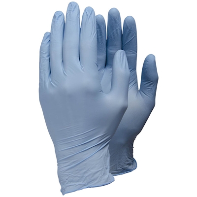 Immagine di Guanto monouso in nitrile senza polvere TEGERA 84301 colore blu taglia 10