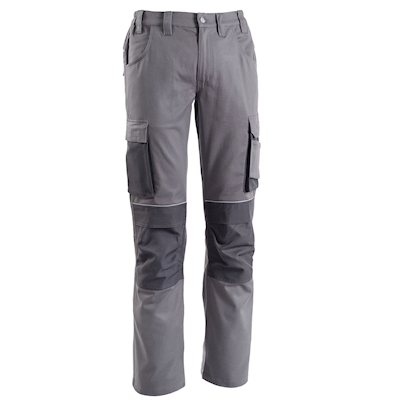 Immagine di Pantalone Elica Safety Stretch in cotone elasticizzato grigio con inserti tono su tono taglia XL