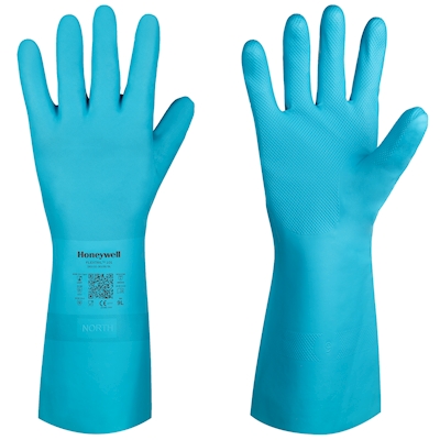 Immagine di Guanti in nitrile HONEYWELL FLEXTRIL 101 colore azzurro taglia 9 - paio