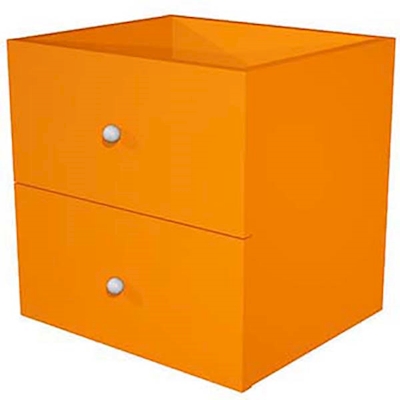 Immagine di Set 2 cassetti per libreria CHECKER cm 32,5x28,8xH32,5 arancio