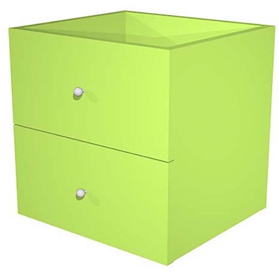 Immagine di Set 2 cassetti per libreria CHECKER cm 32,5x28,8xH32,5 verde