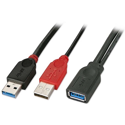 Immagine di Cavo USB 3.0 Dual Power 2 x Tipo A a Tipo A Femmina, 0,5m
