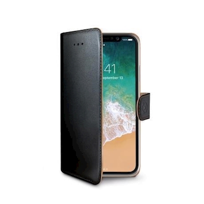 Immagine di Custodia similpelle nero CELLY WALLY - Apple iPhone XS / iPhone X WALLY900