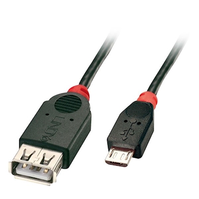 Immagine di Cavo USB 2.0 OTG Micro-B Maschio / Tipo A Femmina, 0,5m