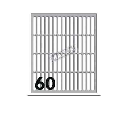 Immagine di 600 etichette adesive permanenti bianche, multiuso (34mmx5mm) - (60 etich. x 10fg) - prezzo singolo