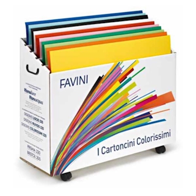 Immagine di Espositore cartoncini favini bristol colorissimi cm 70x100 g200 ff500 mix 12 colori assortiti