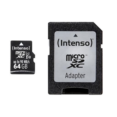 Immagine di Memory Card micro sd hc 64.00000 INTENSO MICRO SD HIGH CAPACITY & EXTREME CAPACITY CARD UHS 3433490