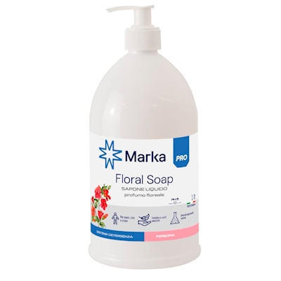 Immagine di Sapone mani dermatologicamente testato MARKA FLORAL SOAP con erogatore 1 litro