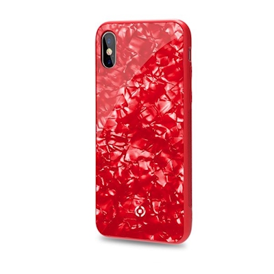 Immagine di Cover tpu + vetro temperato rosso CELLY PEARL - Apple iPhone Xs/ iPhone X PEARL900RD