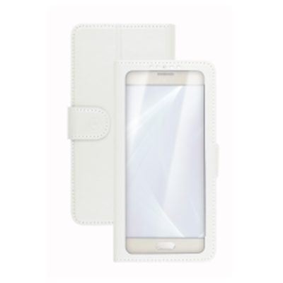 Immagine di Cover similpelle bianco CELLY UNICA VIEW - Universal Case Display Size 4.5"-5.0" UNICAVIEWXLWH
