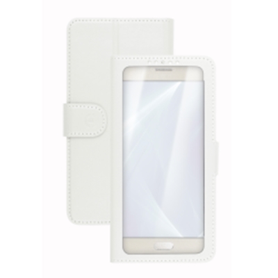 Immagine di Cover similpelle bianco CELLY UNICA VIEW - Universal Case Display Size 5.0"-5.5" UNICAVIEWXXLWH