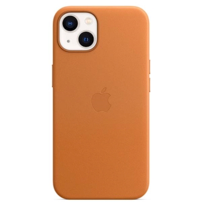 Immagine di Cover magsafe in pelle per iPhone 13 marrone