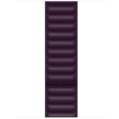 Immagine di Cinturino a maglie in pelle ciliegia scuro 45mm - M/L