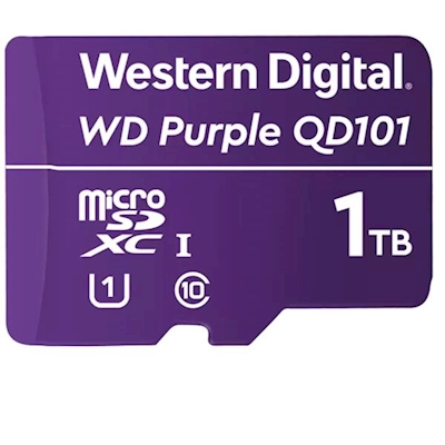 Immagine di Memory Card micro sd 1000GB WESTERN DIGITAL MICROSD WD PURPLE 1T CLAS 10 WDD100T1P0C