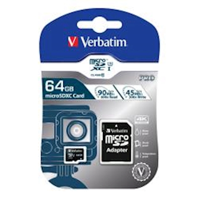 Immagine di Memory Card micro sd 64GB VERBATIM Pro 47042