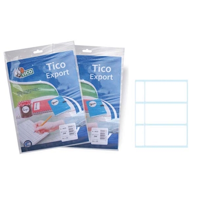 Immagine di Etichette adesive in carta bianca formato A5, E-10048, 100x48mm, 3 etichette per foglio, 10 fogli