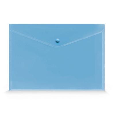 Immagine di Cartellina a busta c/bottone A4 trasp. blu