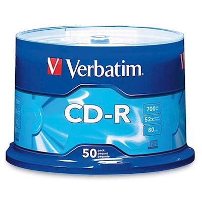 Immagine di CD-R scrivibili VERBATIM spindle 50 700 mb 80 min 52x
