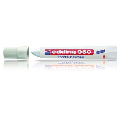 Immagine di Marcatore a vernice solida colore bianco EDDING E-950 punta conica maxi