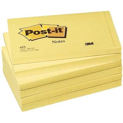 Immagine di Post-it 3M 655-CY 100 ff 76x127 giallo