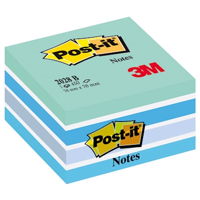 Immagine di Post-it 3M memo cube 2028b 450 ff 76x76 pastello blu