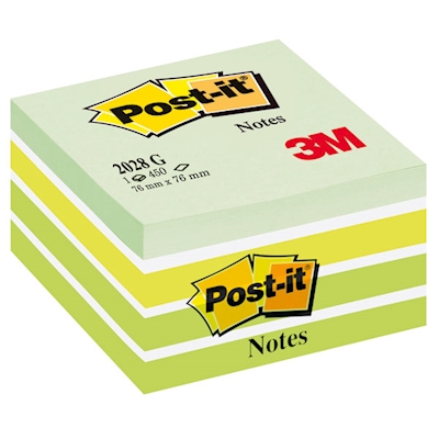 Immagine di Post-it 3M memo cube 2028g 450ff 76x76 pastello verde