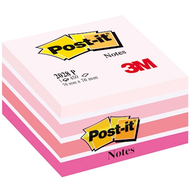 Immagine di Post-it 3M memo cube 2028p 450 ff 76x76 pastello rosa