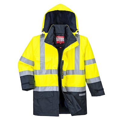 Immagine di Giacca bizflame rain multinorma hi-vis PORTWEST S779 colore giallo/blu navy taglia XS