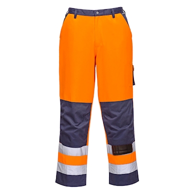 Immagine di Pantaloni lyon hi-vis PORTWEST TX51 colore arancione/blu navy taglia XXXL