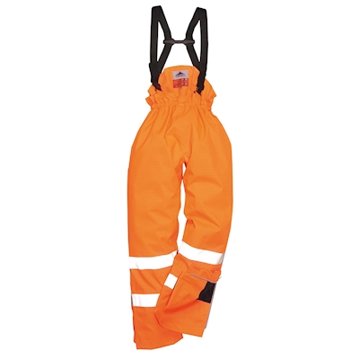 Immagine di Pantalone bizflame rain sfoderato multinorma hi-vis PORTWEST S780 colore arancione taglia S