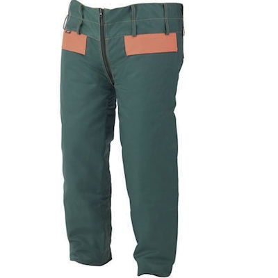 Immagine di Pantaloni antitaglio per boscaiolo verde/aranc. XL