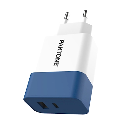 Immagine di Caricabatterie bianco PANTONE PANTONE - USB and USB-C Wall Charger 20W PT-PDAC02N