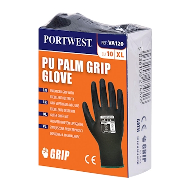 Immagine di Guanto spalmato PU per distributori automatici PORTWEST colore nero taglia L