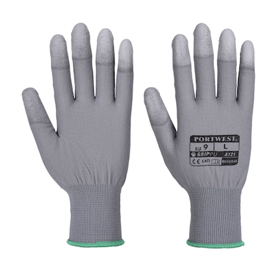 Immagine di Guanti con falangi in PU colore grigio taglia M