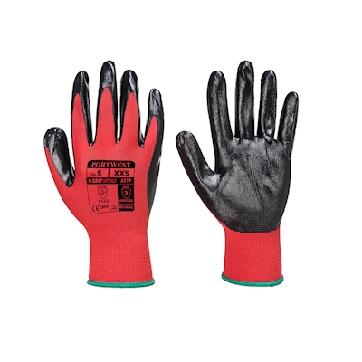 Immagine di Guanti Nitrile Flexo Grip (con sacchetto espositivo) colore Red/Black taglia XL