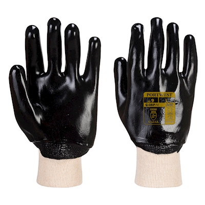 Immagine di Guanti PVC con polsino a maglia elasticizzato colore nero taglia L