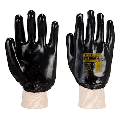 Immagine di Guanti PVC con polsino a maglia elasticizzato colore nero taglia XL